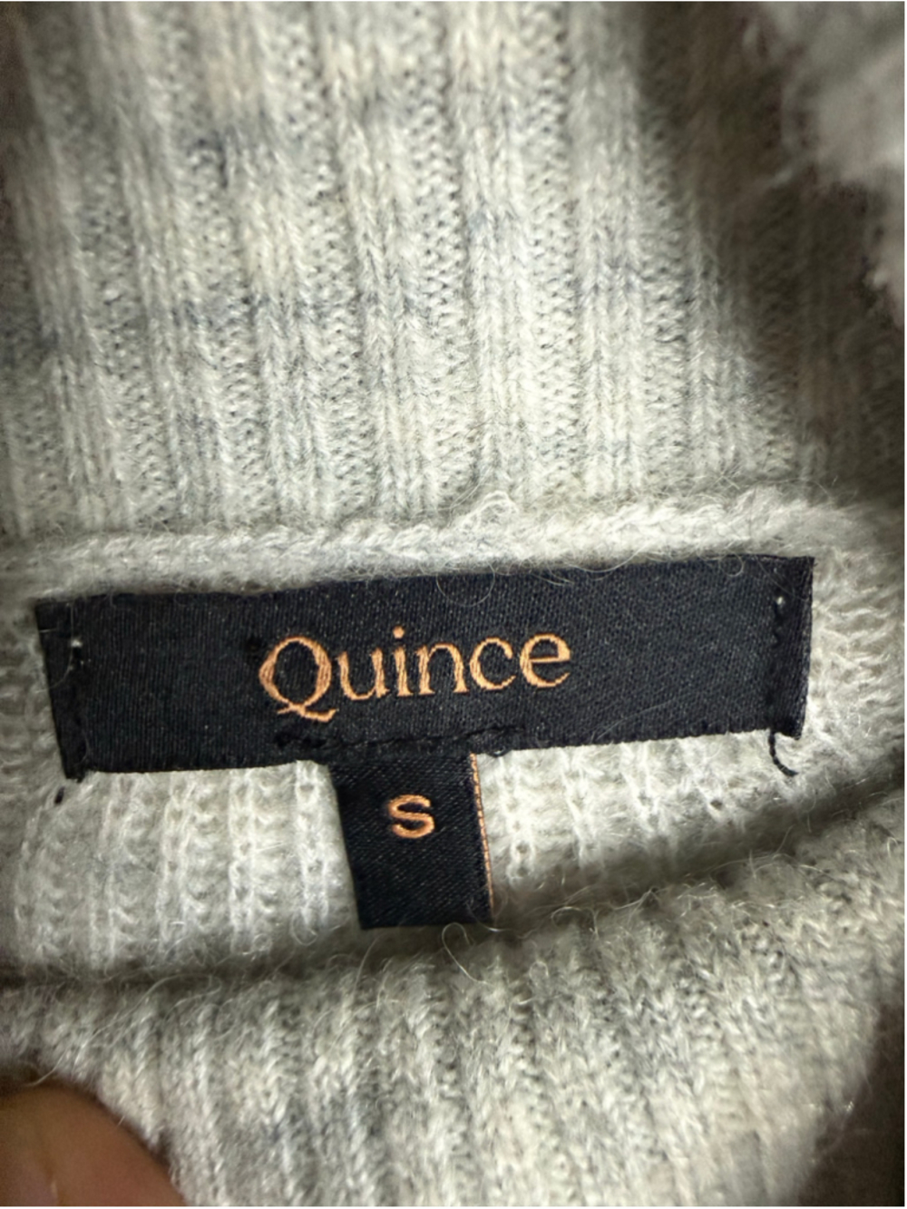 Women's Quince Ribbed Turtleneck Sweater Size S Grey - Picture 3 of 5